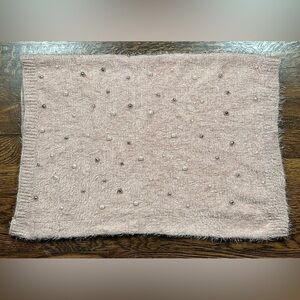 🌟 Betsey Johnson pink with pearls infinity scarf